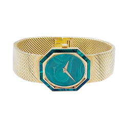 Montre PIAGET en or jaune et malachite - Castafiore