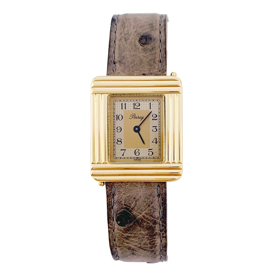 Poiray watch Ma Premi re in yellow gold interchangeable leather strap