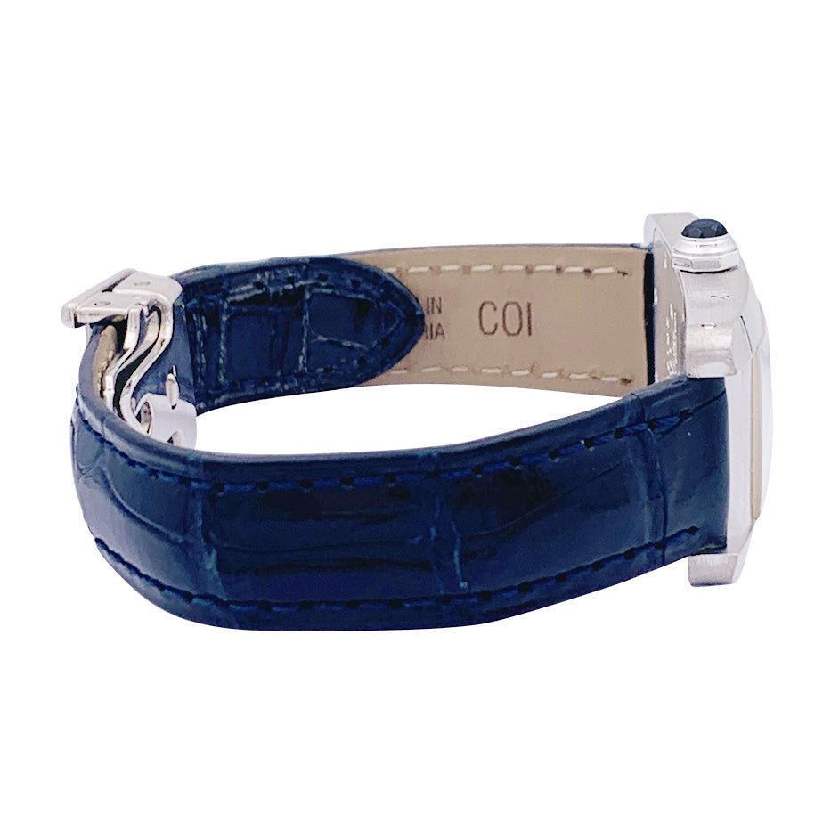 Montre Quartz CARTIER "Tank Américaine" en or blanc et cuir - Castafiore