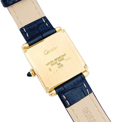 Montre Quartz CARTIER "Tank Obus" en or jaune et cuir - Castafiore