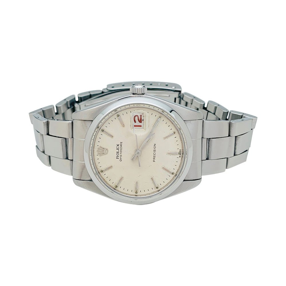 Montre Rolex "Oyster Date" en acier. - Castafiore