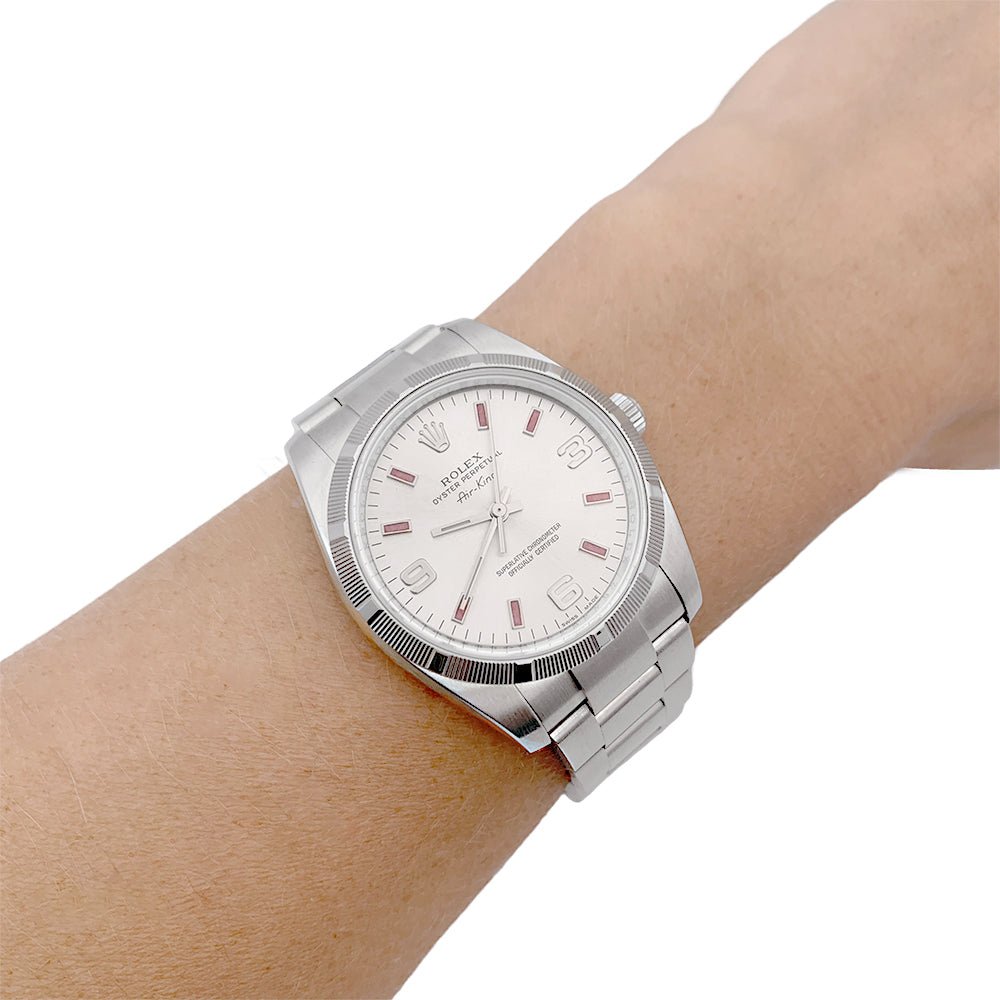 Montre ROLEX "Oyster Perpetual Air-King" en acier - Castafiore