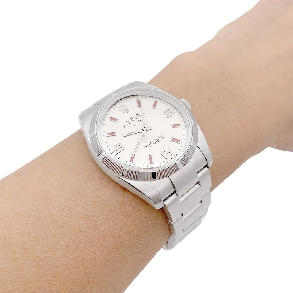 Montre ROLEX "Oyster Perpetual Air-King" en acier - Castafiore