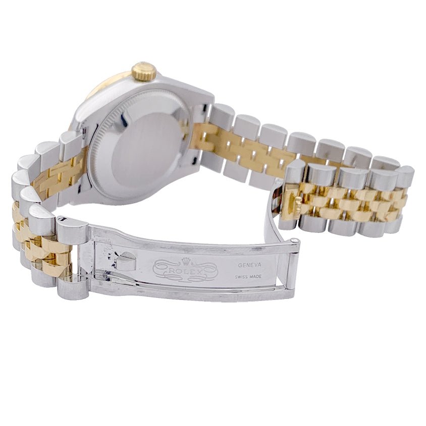 Montre ROLEX "Oyster Perpetual Datejust"en or jaune, acier, nacre et diamants - Castafiore