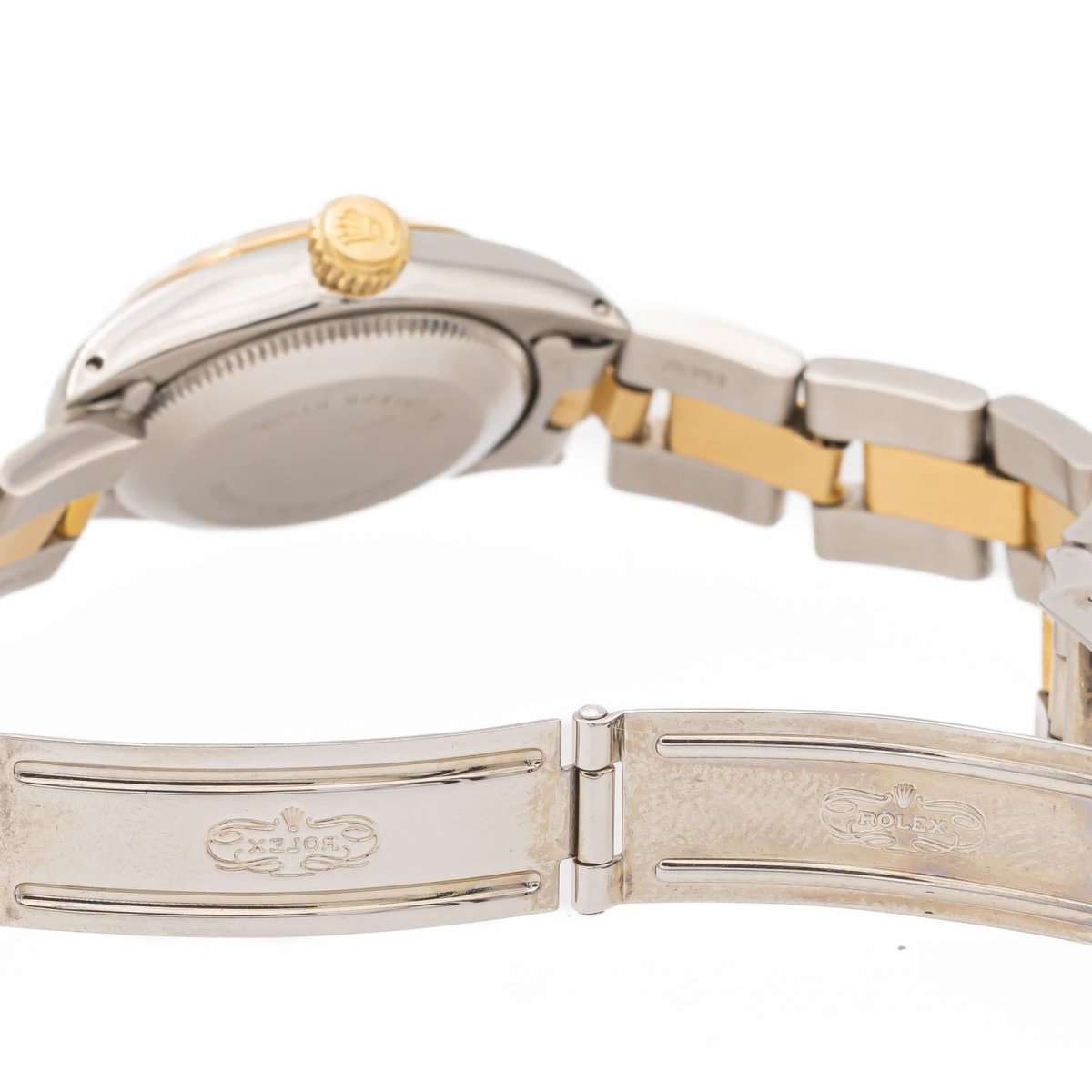 Montre ROLEX "Oyster Perpetual" en acier et or jaune - Castafiore