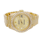 Montre ROLEX "Oyster Pertpetual Datejust" en or jaune et diamants - Castafiore