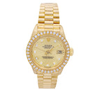 Montre ROLEX "Oyster Pertpetual Datejust" en or jaune et diamants - Castafiore