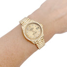 Montre ROLEX "Oyster Pertpetual Datejust" en or jaune et diamants - Castafiore