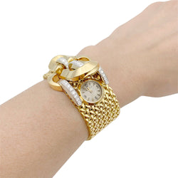 Montre secrète Jaeger Lecoultre, or jaune, diamants. - Castafiore