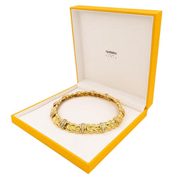 O.J. Perrin Collier Ras de cou Tressé Or jaune Diamant - Castafiore