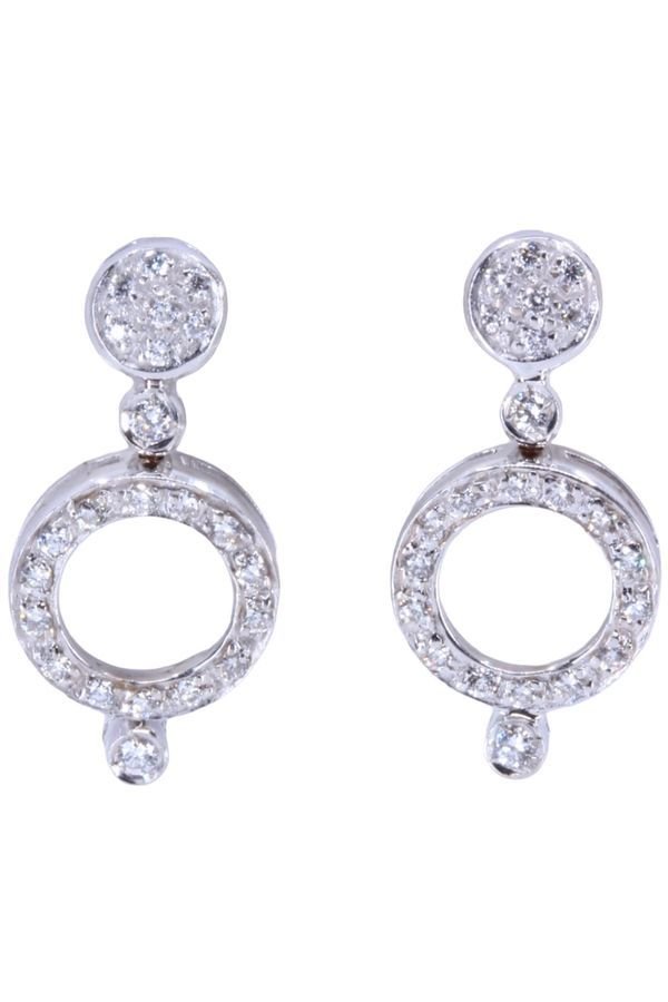 Paire de boucles d'oreilles ANTONINI en or blanc et diamants - Castafiore