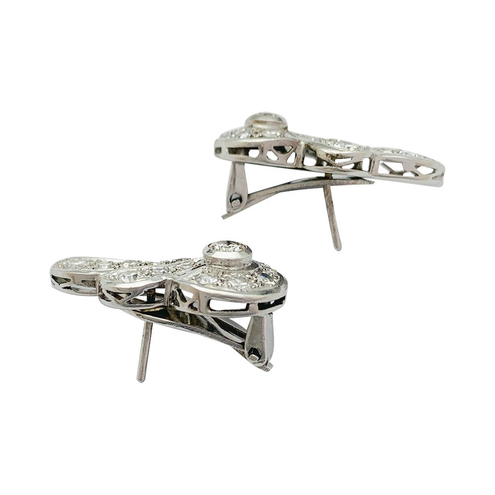 Paire de boucles d'oreilles Art Déco en platine - Castafiore