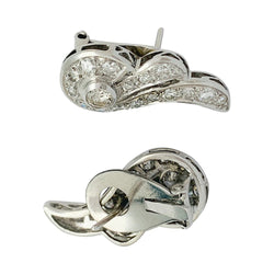 Paire de boucles d'oreilles Art Déco en platine - Castafiore