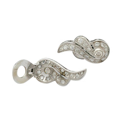 Paire de boucles d'oreilles Art Déco en platine - Castafiore
