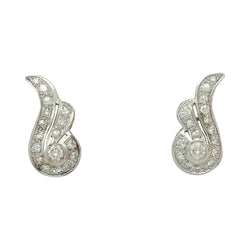 Paire de boucles d'oreilles Art Déco en platine - Castafiore