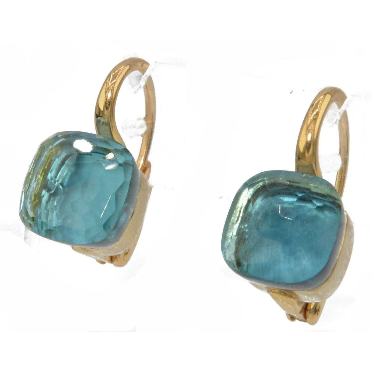 Paire de boucles d'oreilles de la maison Pomellato modéle Nudo en Topaze Bleue - Castafiore