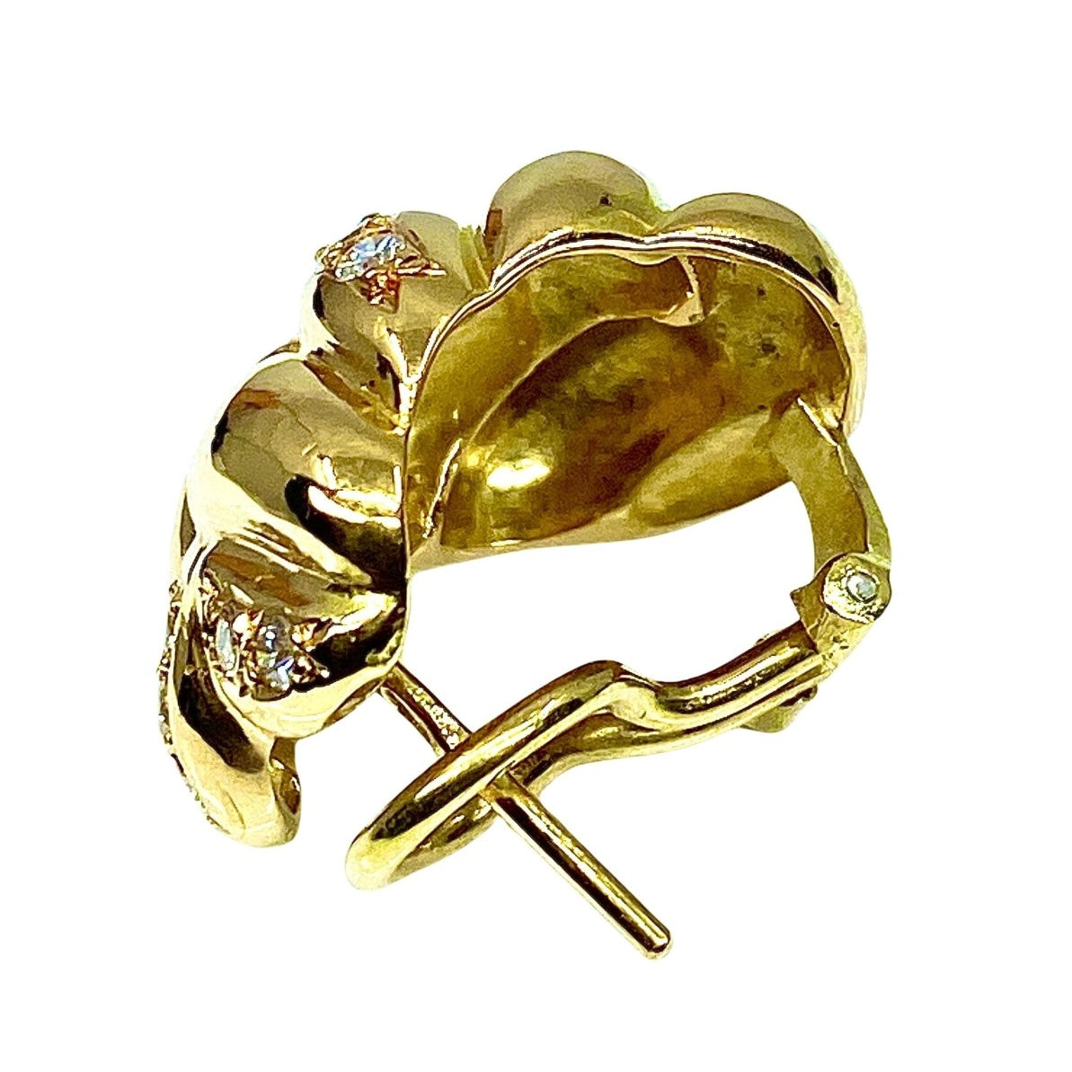 Paire de boucles d’oreilles en or jaune 18 carat et diamants - Castafiore
