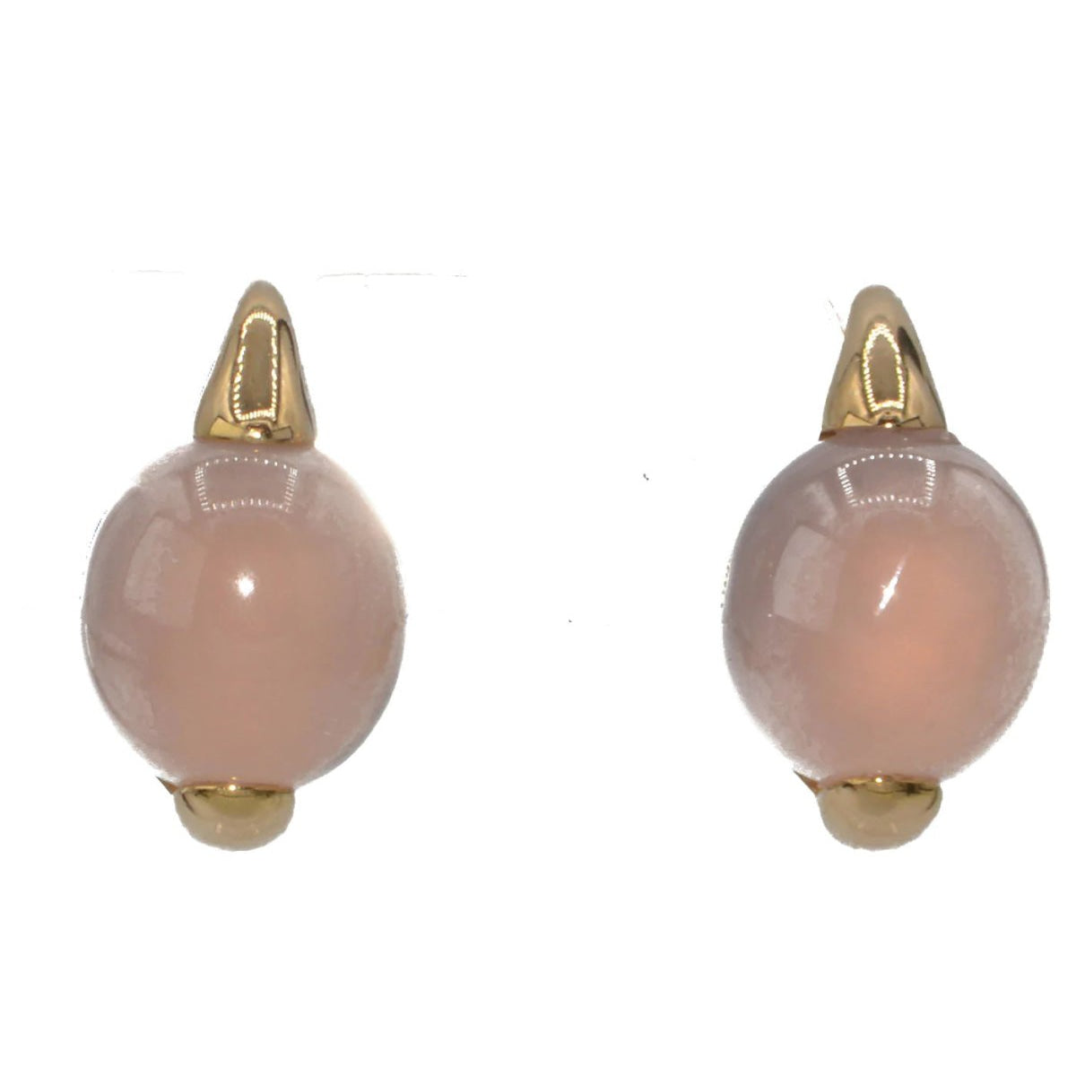 Paire de boucles d'oreilles or rose Pomellato et quartz rose - Castafiore