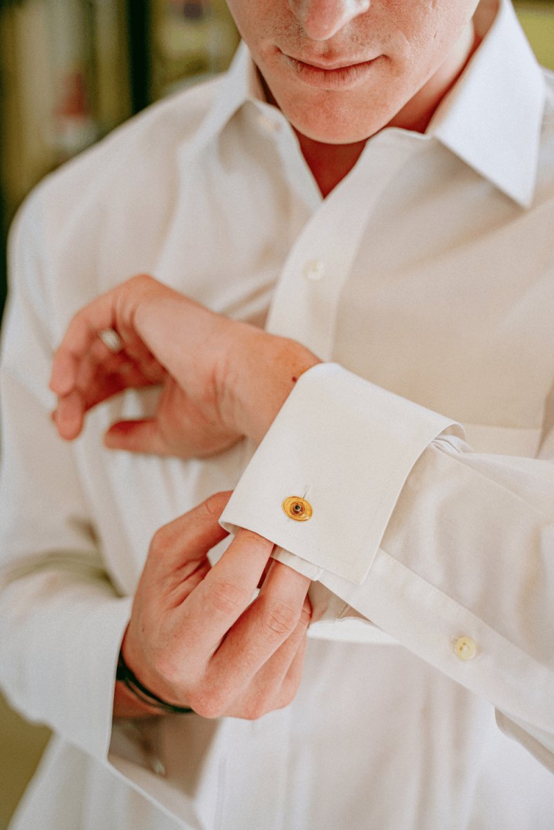 Paire de boutons de manchette en or jaune - Castafiore