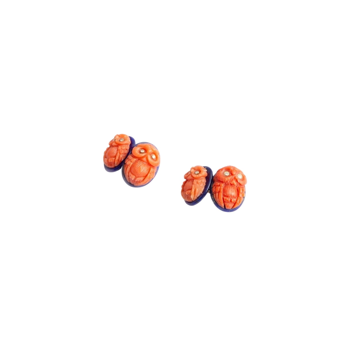 Paire de boutons de manchette "hibou" - Castafiore