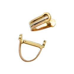 Paire de boutons de manchettes CARTIER "Mini Ressort CC" trois ors. - Castafiore