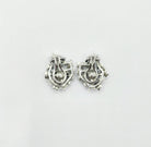 Paire de clip d'oreilles en or gris 18K saphirs ronds facettés - Castafiore