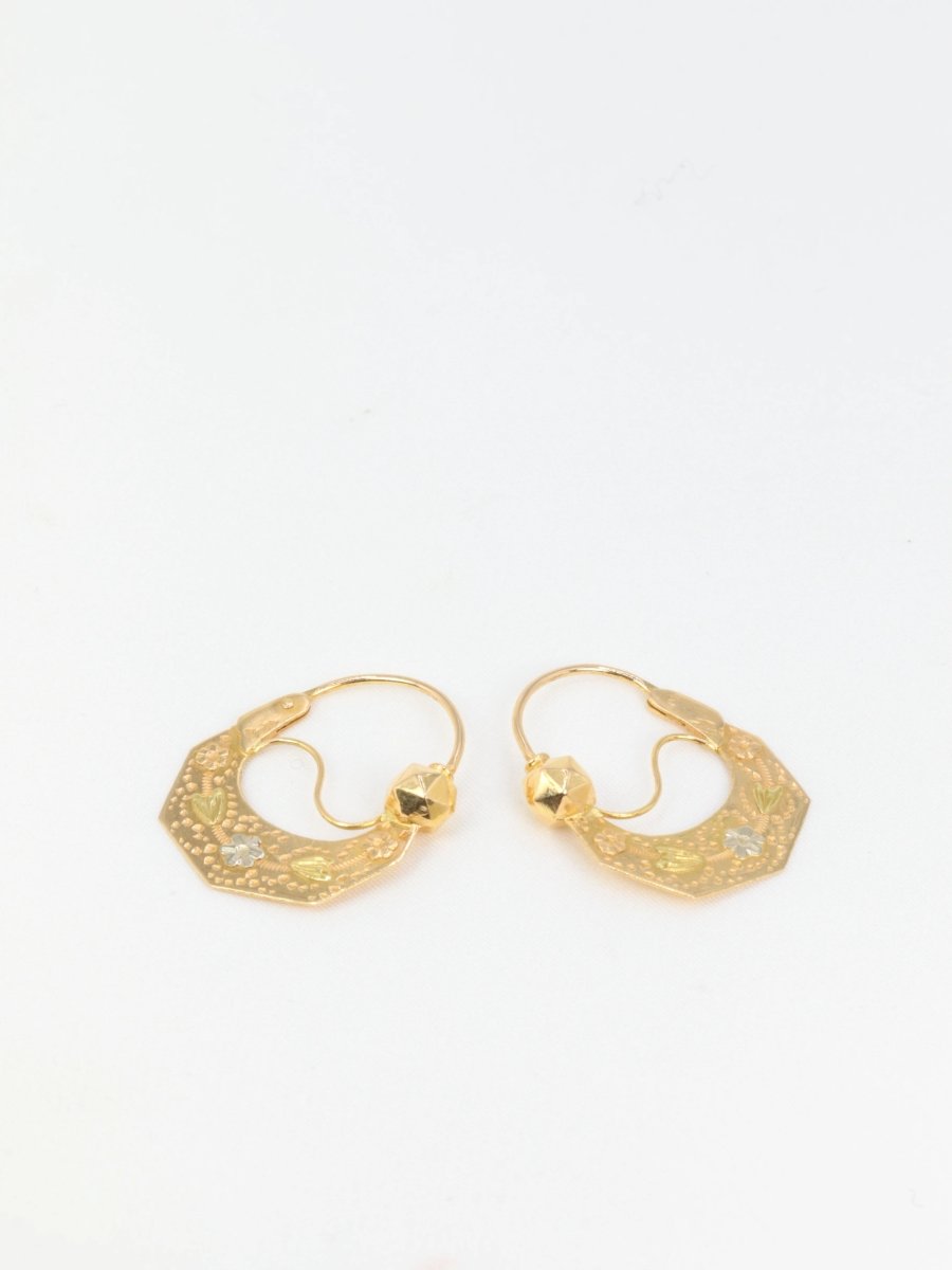 Paire de créoles savoyardes anciennes en or - Castafiore