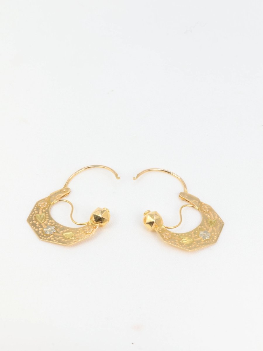 Paire de créoles savoyardes anciennes en or - Castafiore