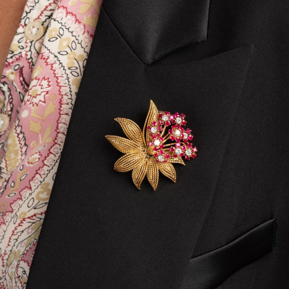 Parure LACLOCHE en or jaune er rubis - Castafiore