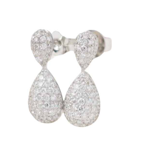 Pendants d'oreilles de luxe en or blanc et diamants - Castafiore