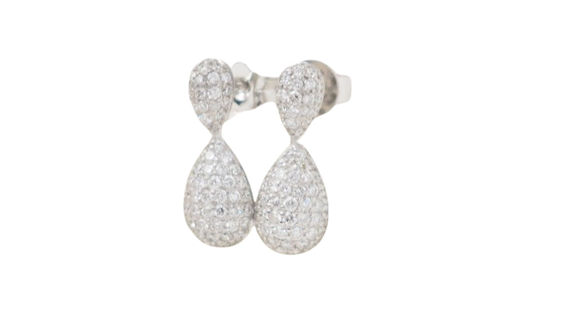 Pendants d'oreilles de luxe en or blanc et diamants - Castafiore