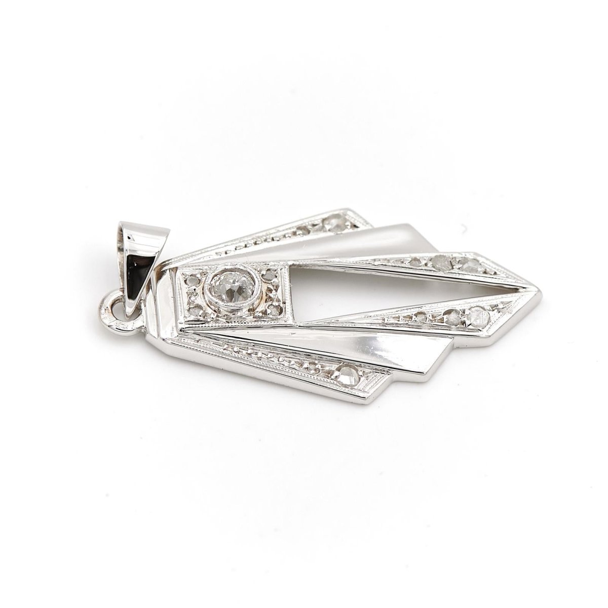 Pendentif Art déco Or blanc Diamant - Castafiore