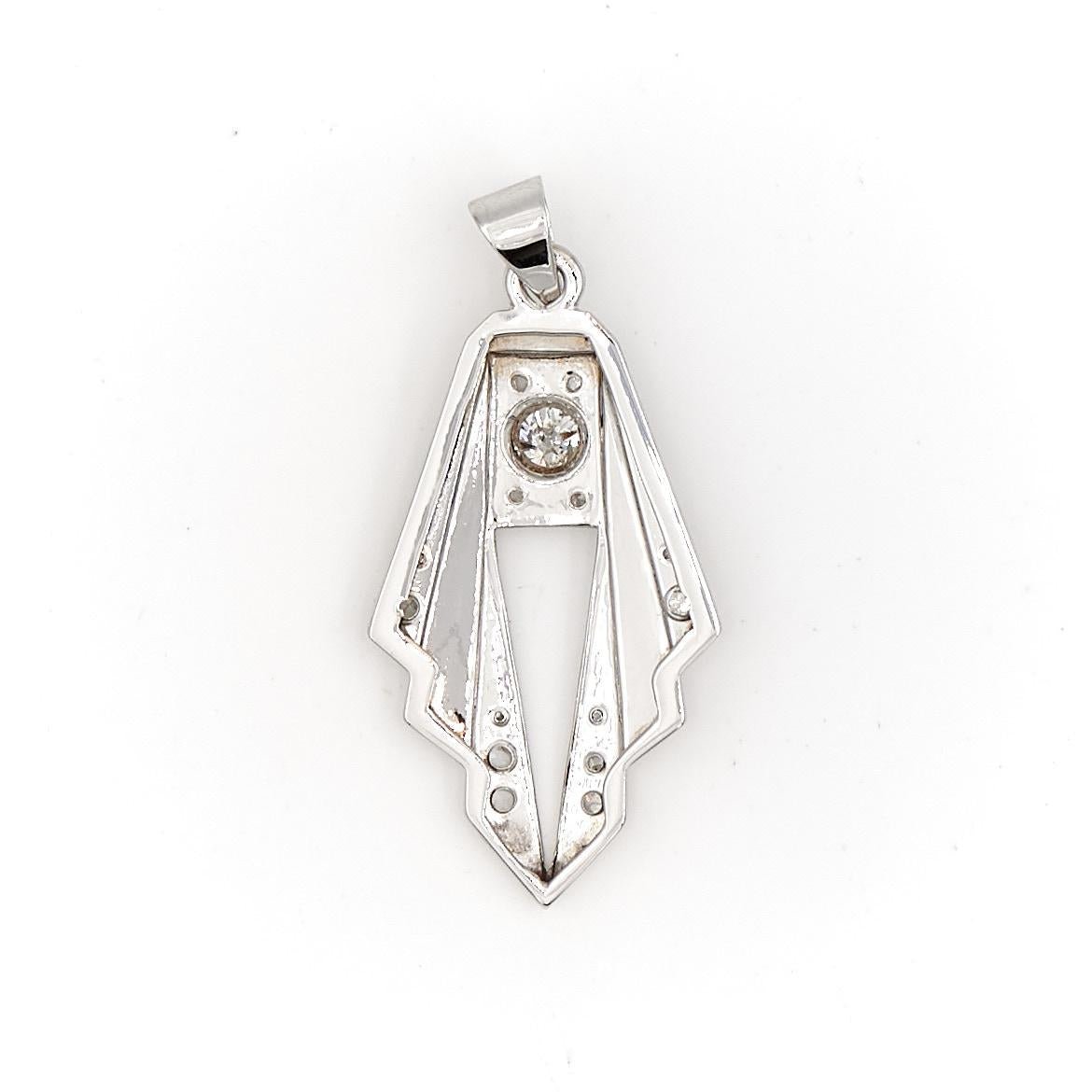 Pendentif Art déco Or blanc Diamant - Castafiore