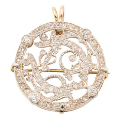 Pendentif Broche Or blanc Diamant - Castafiore