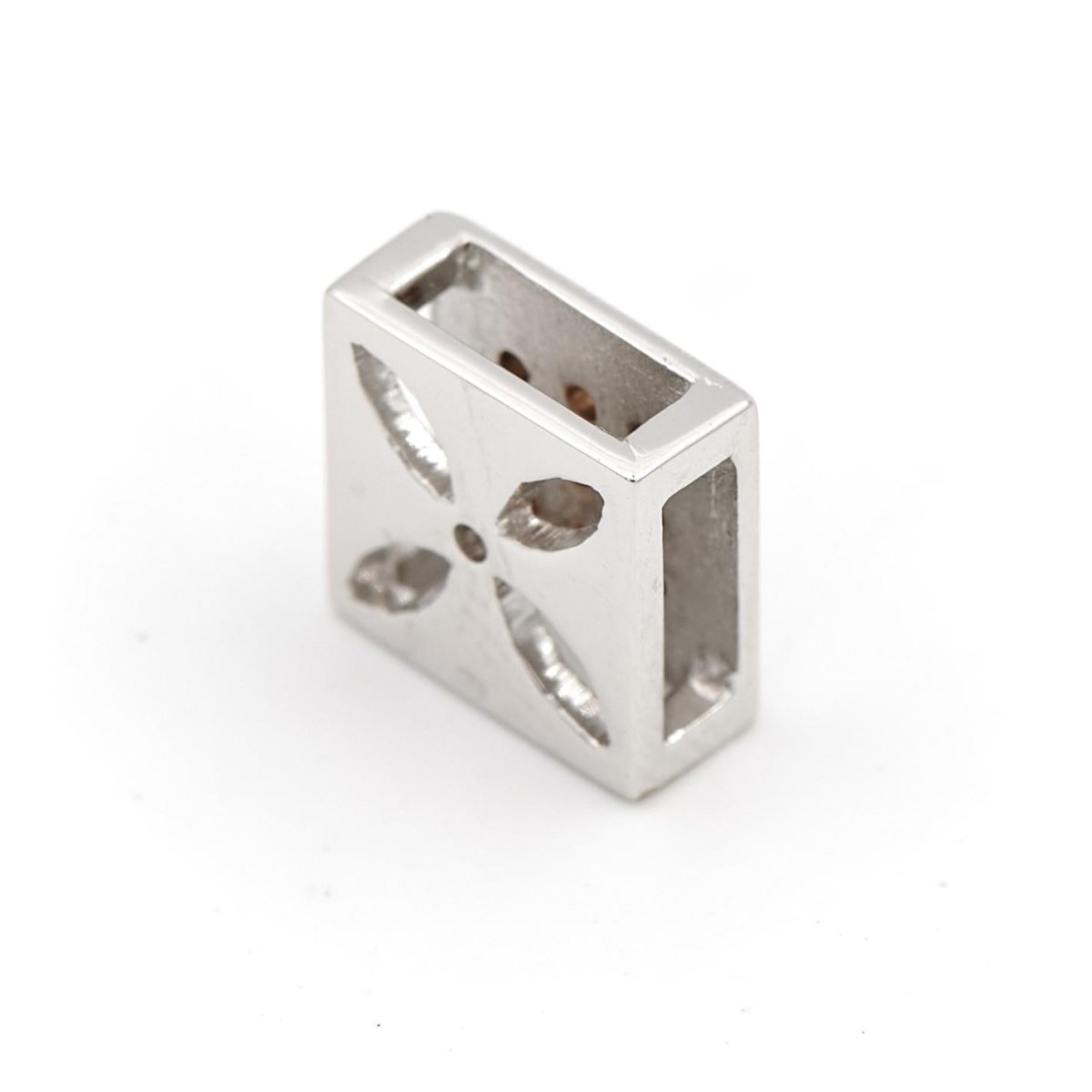 Pendentif carré en or blanc et diamant - Castafiore