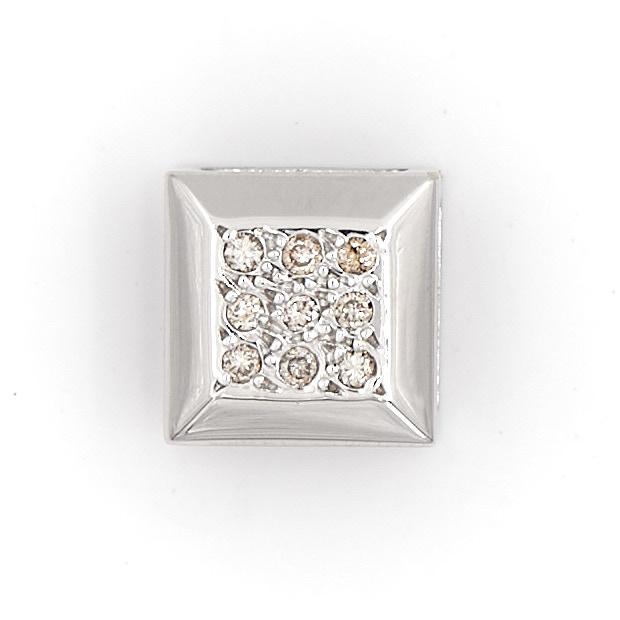 Pendentif carré en or blanc et diamant - Castafiore