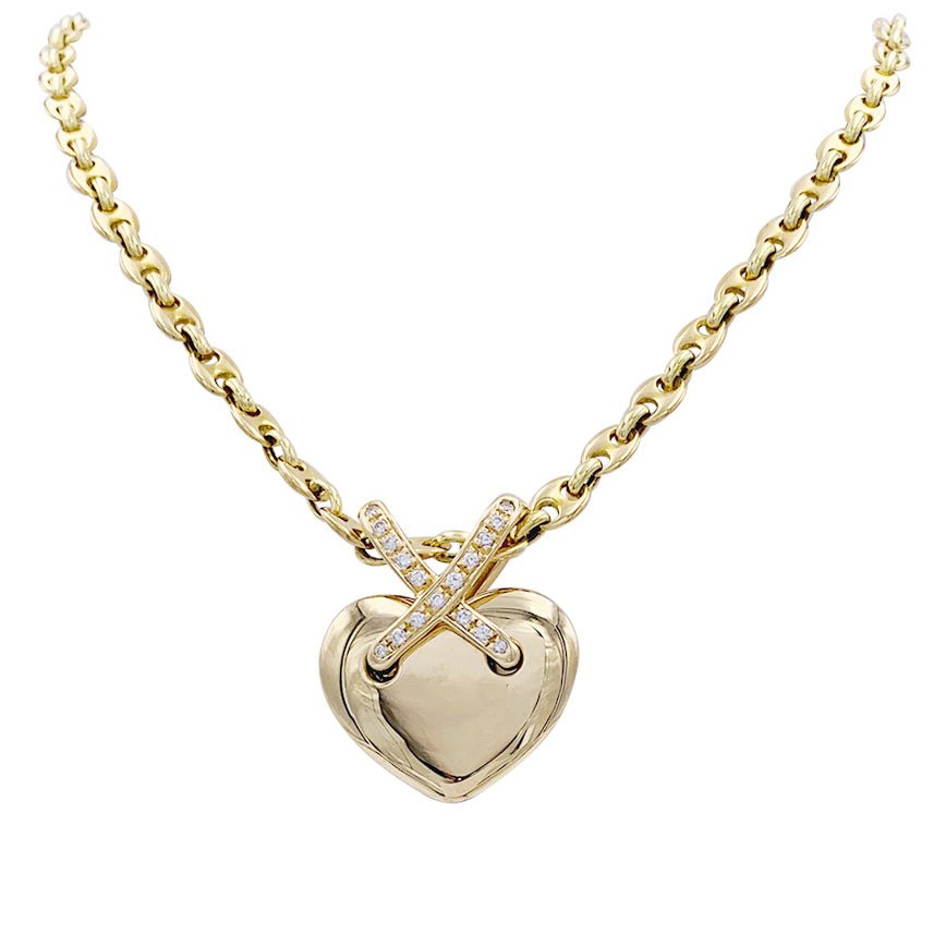 Pendentif Chaumet, collection "Liens", en or jaune et diamants - Castafiore