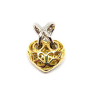 Pendentif coeur diamants deux ors 18 carats - Castafiore