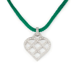 Pendentif coeur en or blanc et diamants O.J. PERRIN - Castafiore