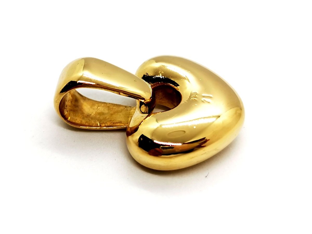 Pendentif Coeur en or jaune, saphirs, rubis et diamants - Castafiore