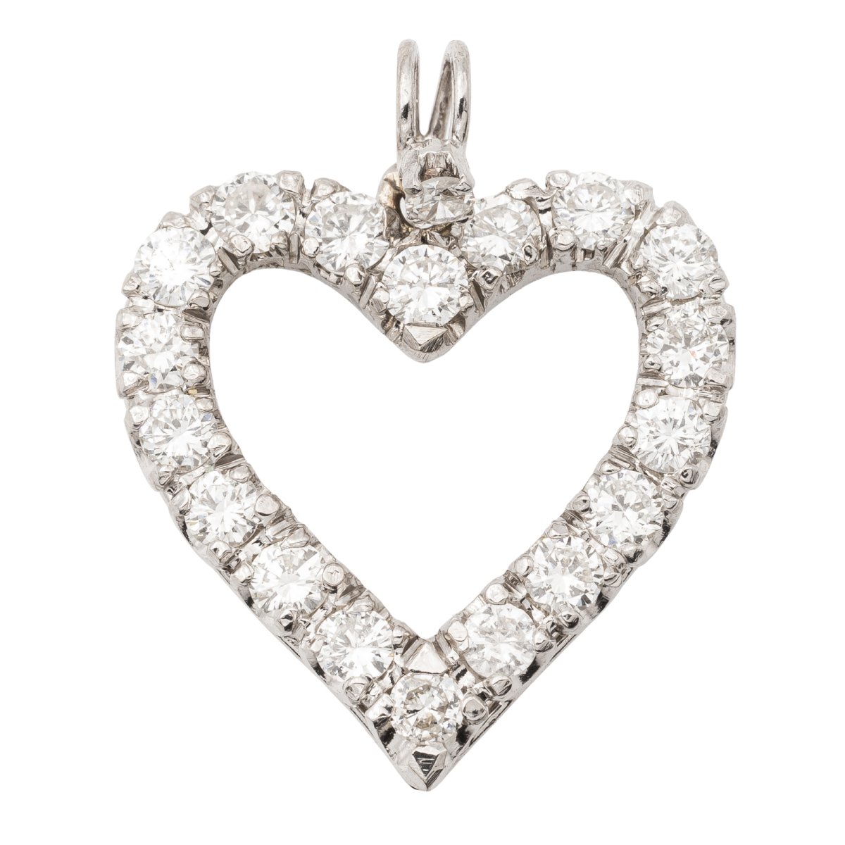 Pendentif Coeur Or blanc Diamant - Castafiore