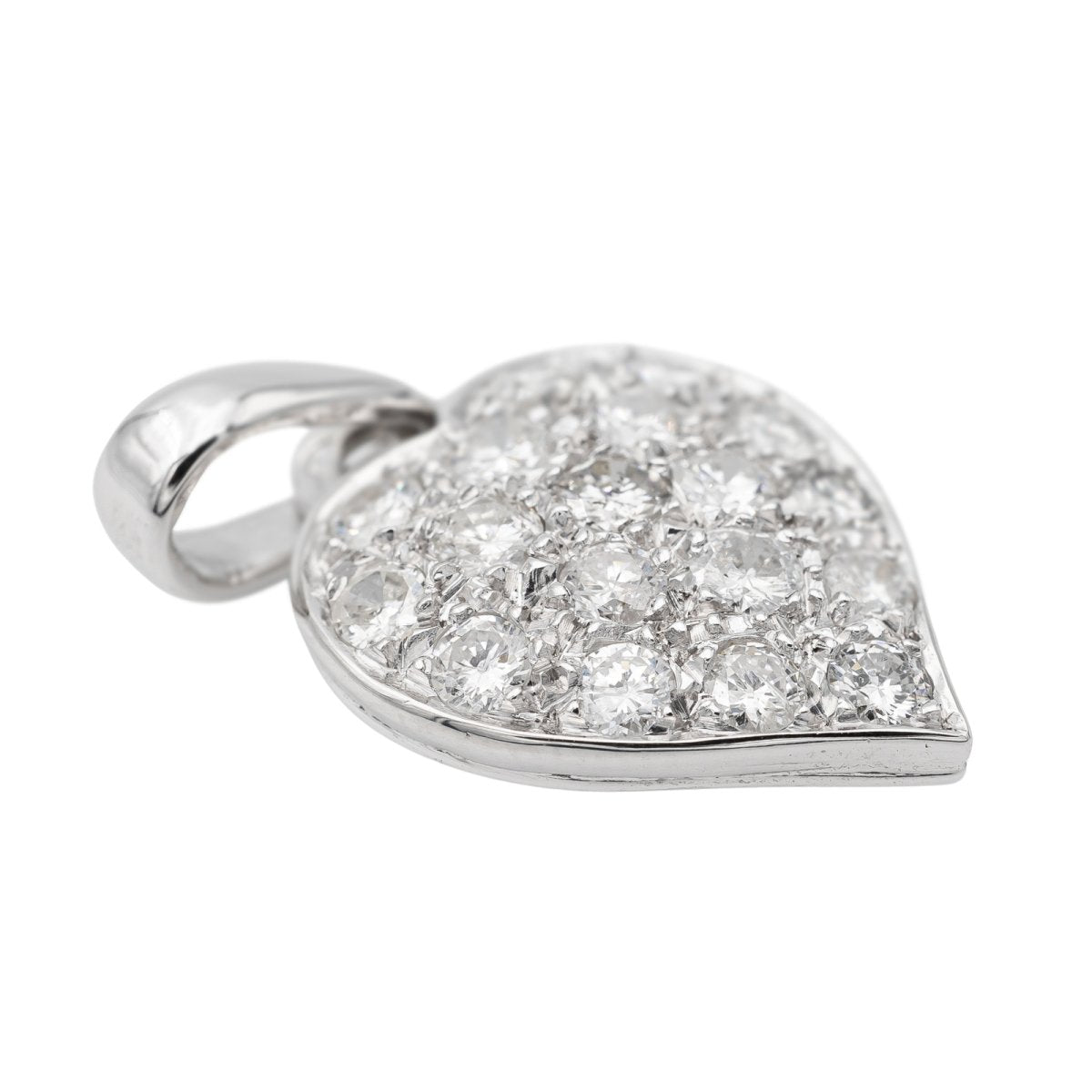 Pendentif Coeur Or blanc Diamant - Castafiore