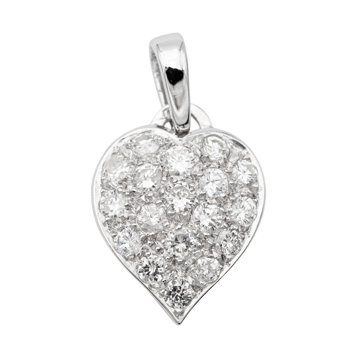 Pendentif Coeur Or blanc Diamant - Castafiore