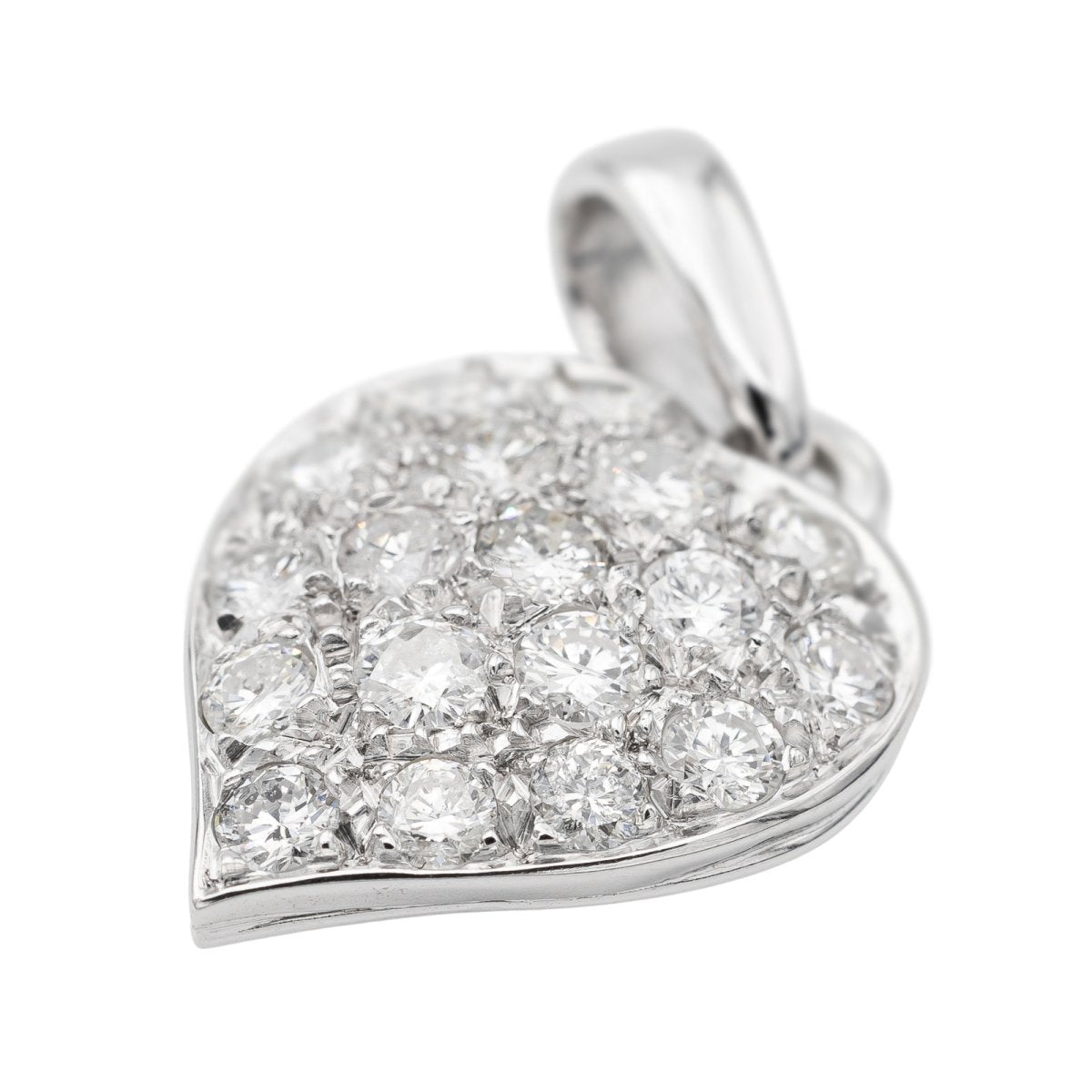 Pendentif Coeur Or blanc Diamant - Castafiore