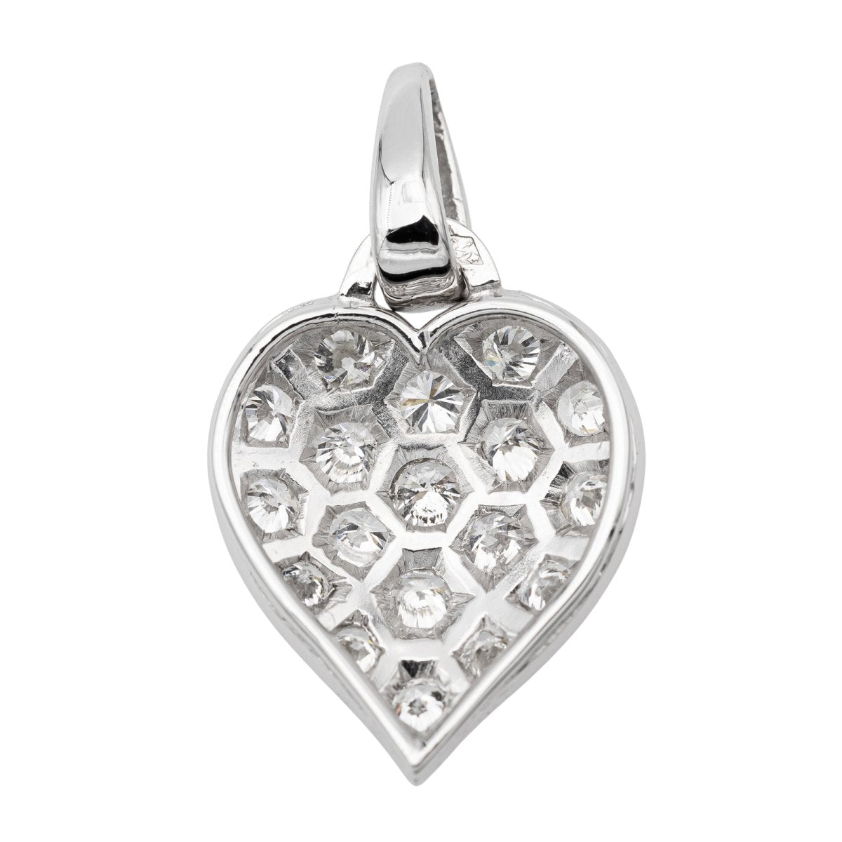 Pendentif Coeur Or blanc Diamant - Castafiore