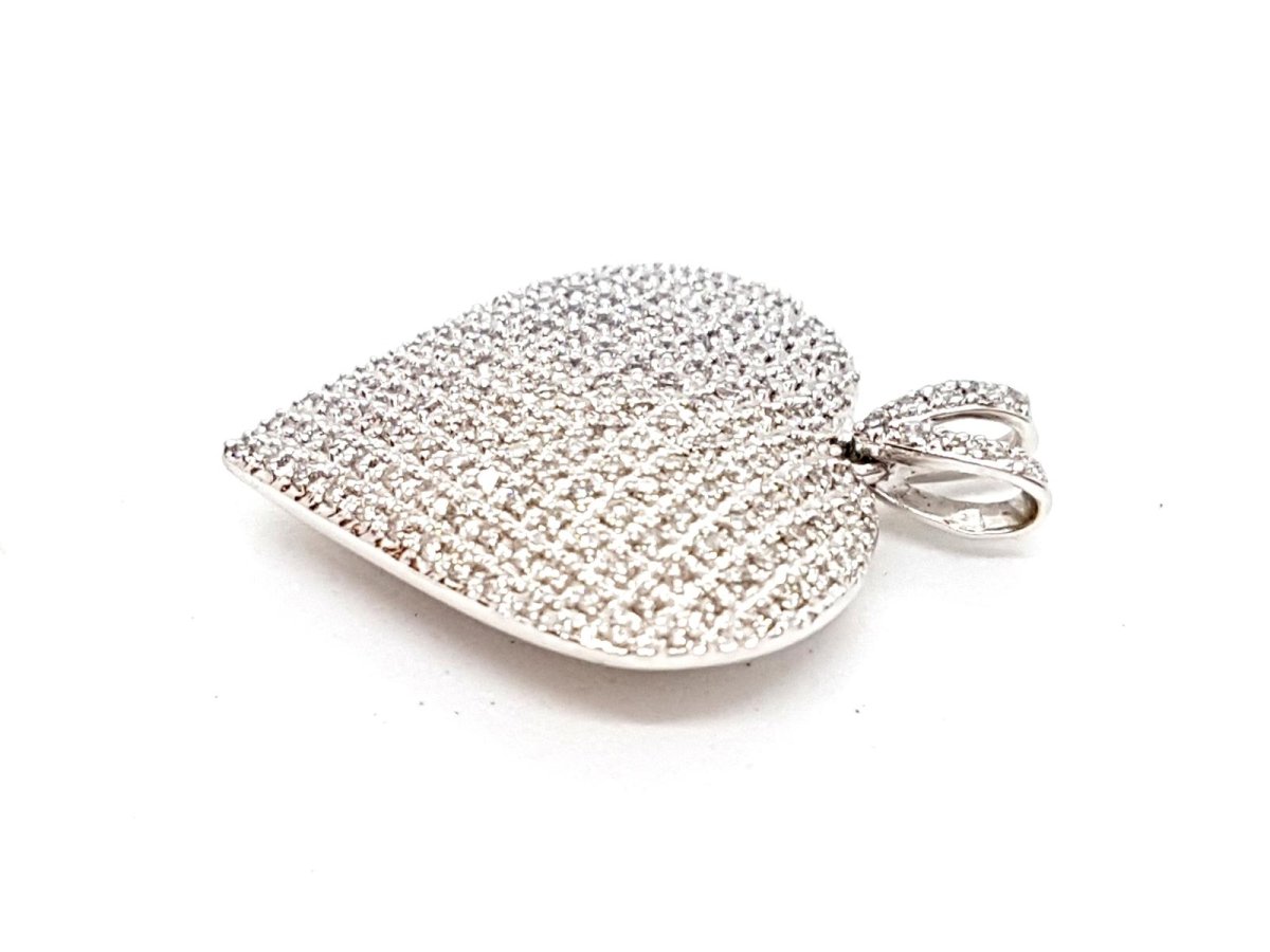 Pendentif Coeur Or blanc Diamant - Castafiore