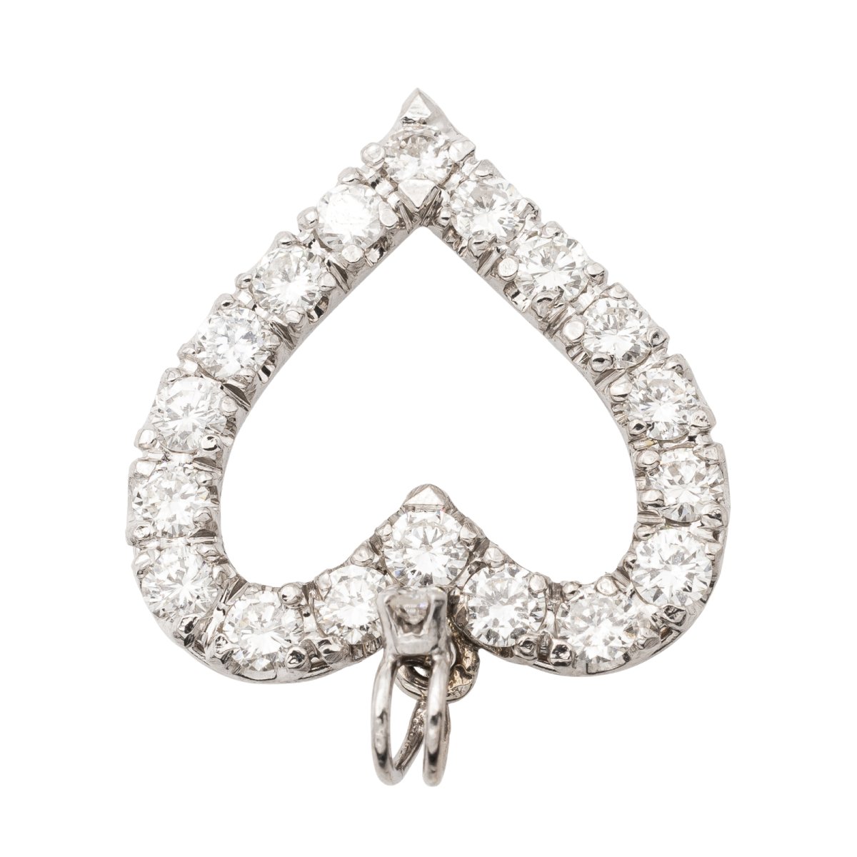 Pendentif Coeur Or blanc Diamant - Castafiore