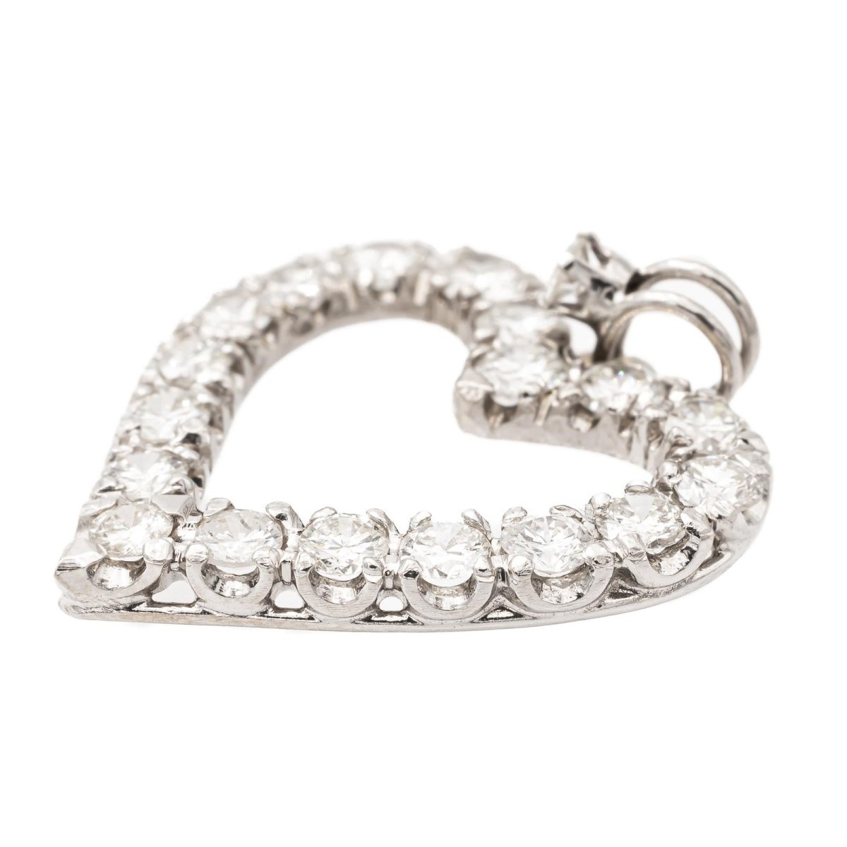 Pendentif Coeur Or blanc Diamant - Castafiore