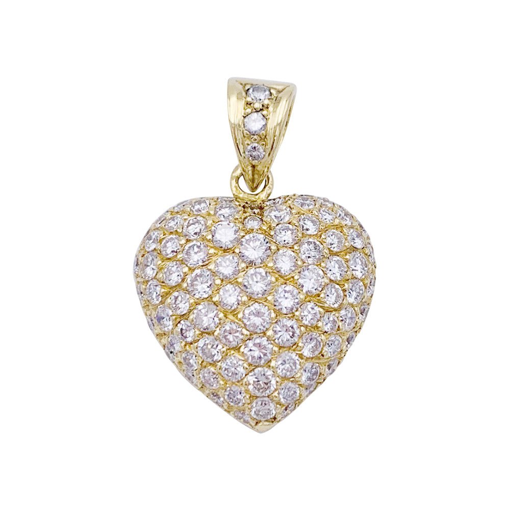 Pendentif Coeur or jaune et diamants - Castafiore