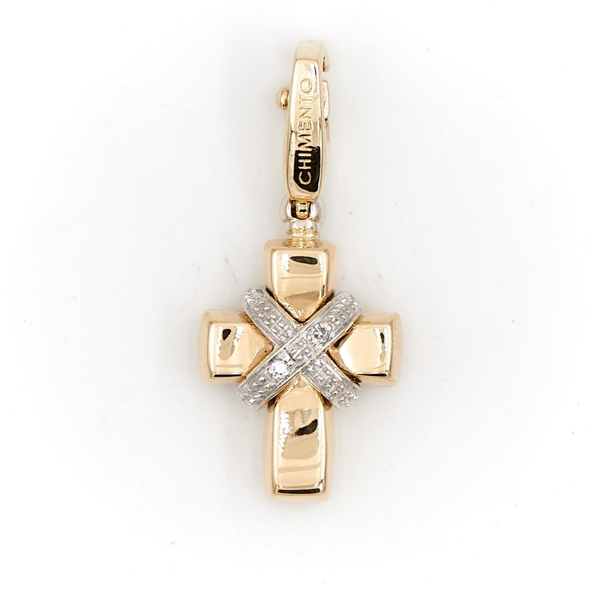 Pendentif croix CHIMENTO en 2 ors et diamants - Castafiore